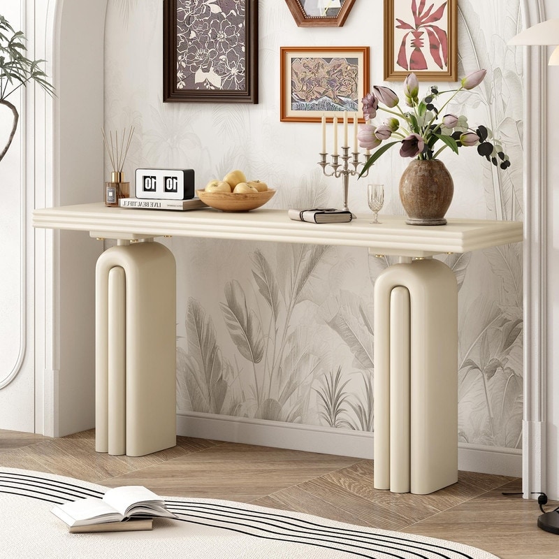 Elegant 60" Wooden Console Table for Entryway Hallway Living Room