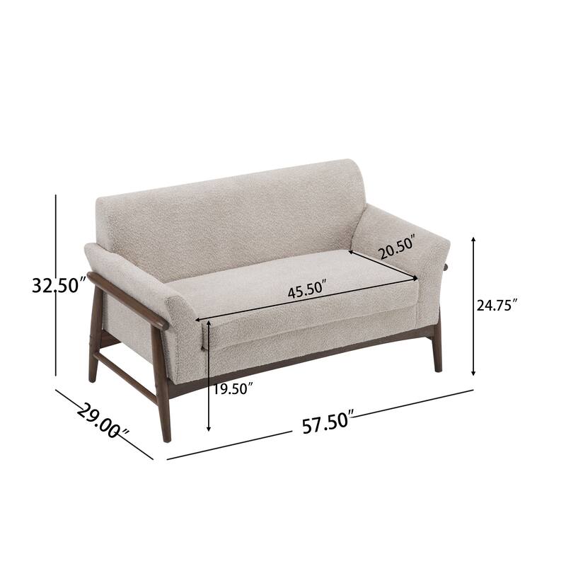 Mokena Modern Fabric Loveseat with Track Arms by Christopher Knight Home
