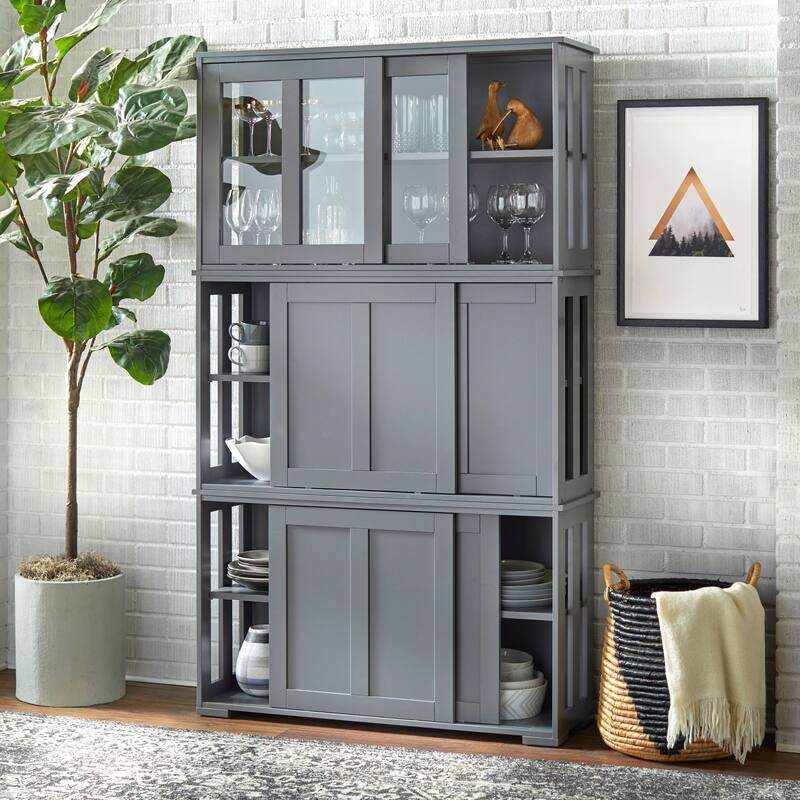 Porch & Den Jefferson Sliding Door Stackable Buffet Cabinet