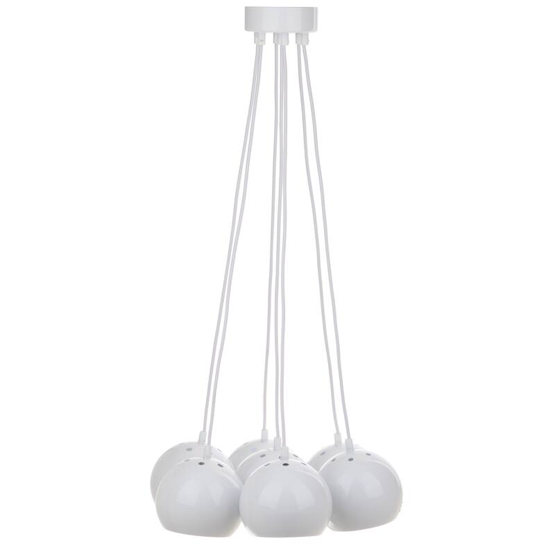 SAFAVIEH Lighting Mujgan Bearing Adjustable 7-Light White Pendant - 17.75"x17.75"x7.75 -79.75" - 18Wx18Dx80H