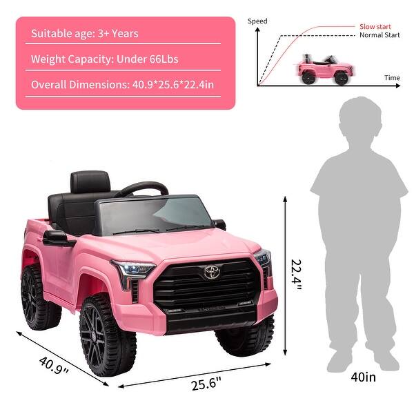 dimension image slide 2 of 5, 12V Ride on Truck Car, Licensed Toyota Ride on Car, Battery Powered Electric Car, Gift for Kids