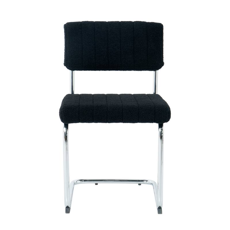 Modern simple light luxury dining chair Black chair Family bedroom stool back Dressing chair Student chair Metal legs (s