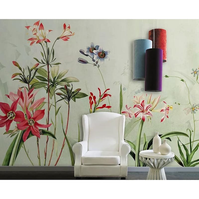 GK Wall Design Colorful Lily Flower Bohemian Removable Wallpaper