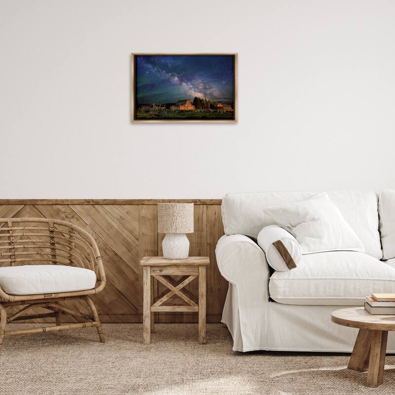 Stupell Nebula Sky over Farm Scene Framed Floater Canvas Wall Art Design By Royce Bair