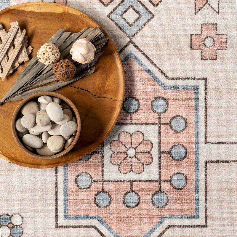 Nuloom Catreena SpinClean Transitional Floral Machine Washable Area Rug