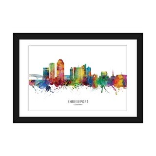 iCanvas quot Shreveport Louisiana Skyline City Name quot by Michael Tompsett