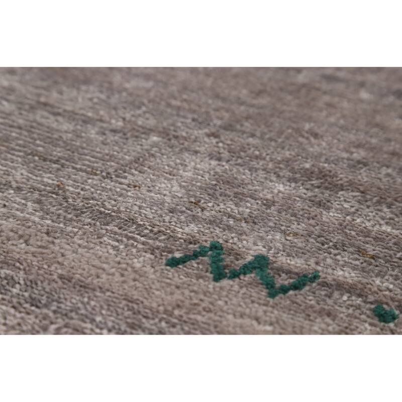 Hand Knotted Oriental 100% Wool Carpet Tribal Tribal Greys & Charcoal Gabbeh Area Rug - 9' 11'' X 7' 9''