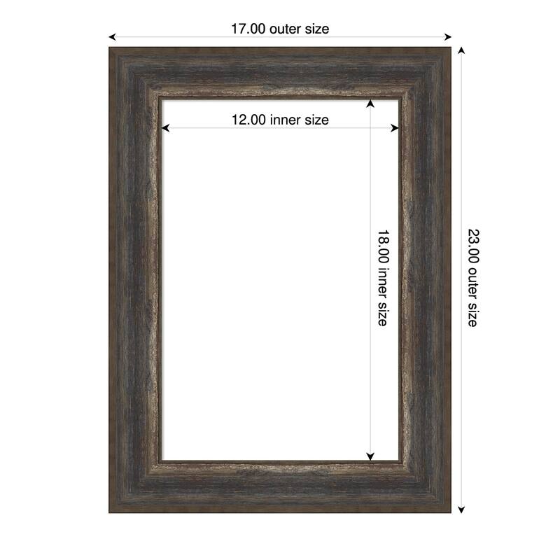 Amanti Art Alta Brown Grey Framed Dry Erase Magnetic Board - 17 x 23 in - Alta Rustic Char