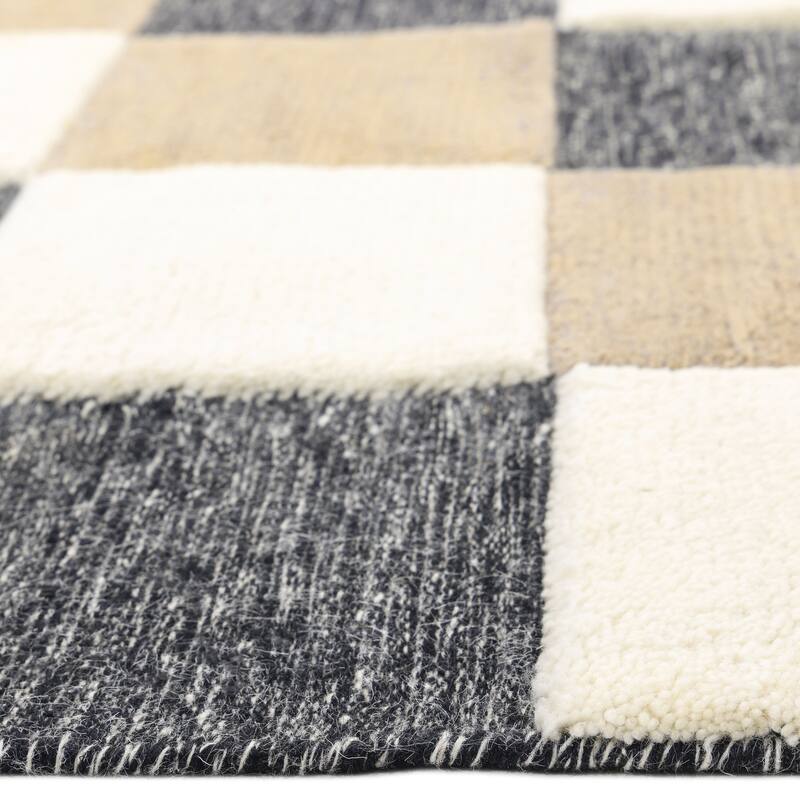 Overton Handmade Modern Contemporary Checkered Area Rug