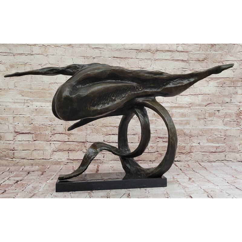 Abstract Bronze Whale Sculpture – Unique Marine Art For Coastal Decor By Dali