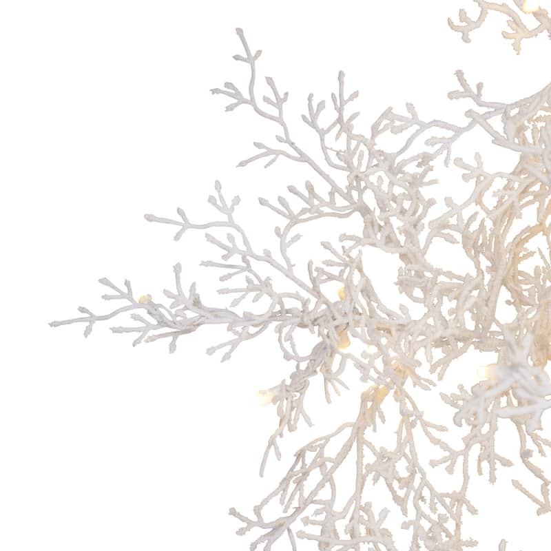 Pre-Lit Flocked Twig Artificial Christmas Tree - 7.5' - Warm White LED - 7.5 Foot