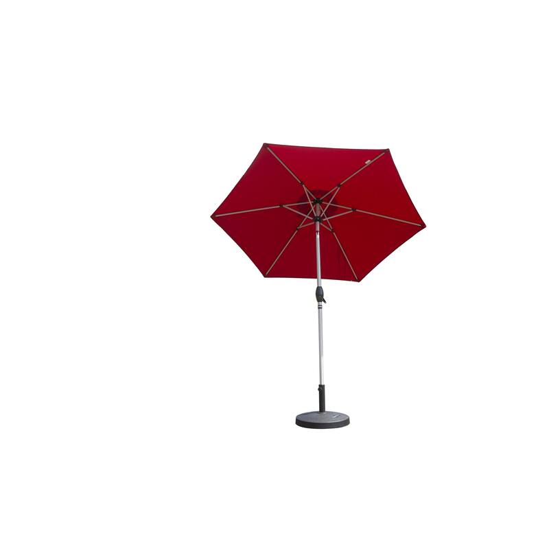 7.5FT Outdoor Patio Umbrella with Tilt and Crank, UV Protection, Waterproof, for Garden, Deck, Pool - Red