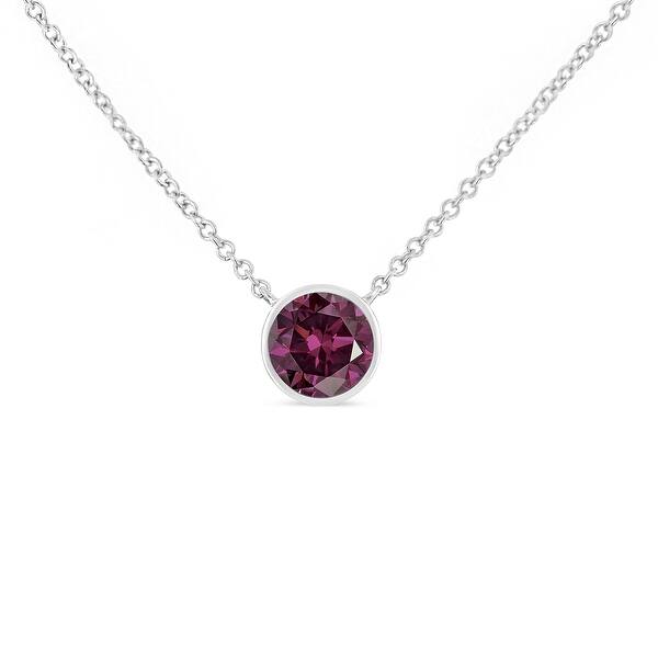 925 Sterling Silver Purple Amethyst Color Round Oval Teardrop Necklace 18" Chain 925 Sterling Silver Purple Amethyst Color Round Oval Teardrop Necklace 18" Chain