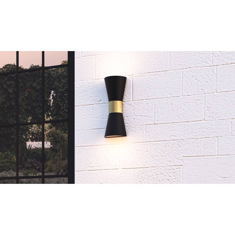 Dexter Integrated LED Matte Black Outdoor Wall Lantern