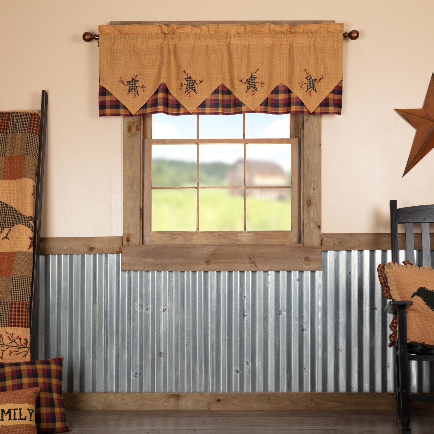 Heritage Farms Primitive Star and Pip Valance Layered