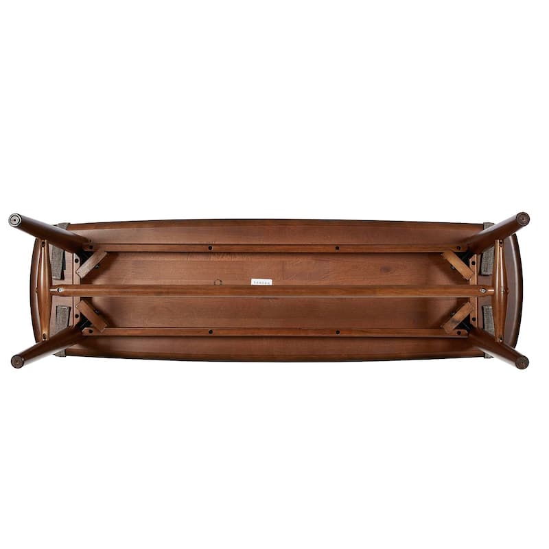 MacLuu Scandinavian Solid Wood Bench with Cusion