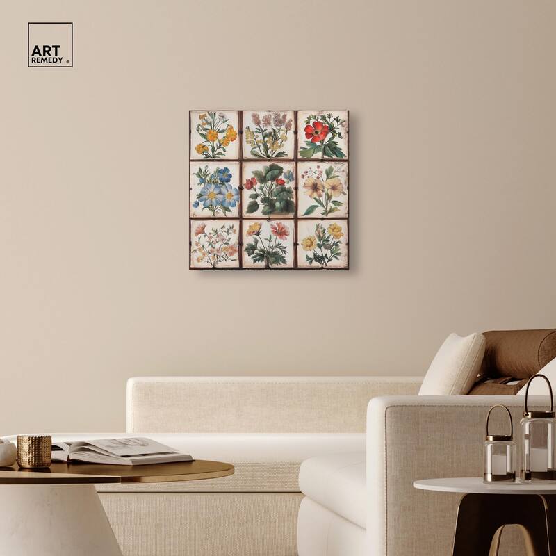 Floral Mosaic Medley Canvas by Art Remedy, Gallery Wrapped
