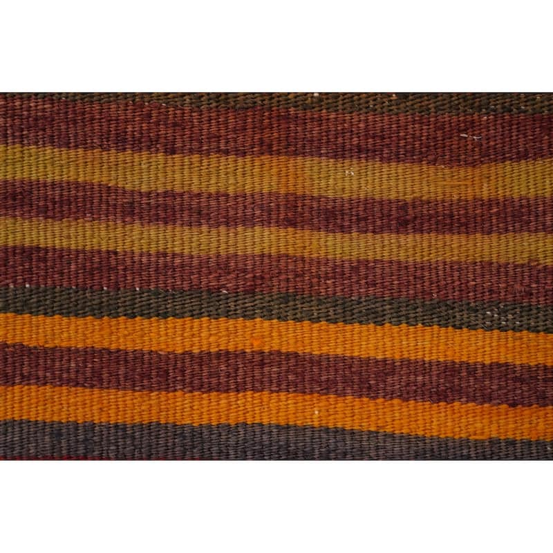 Hand Woven Oriental 100% Wool Carpet Southwestern Geometric Multi-Colored Kilim Area Rug - 9' 7'' X 4' 7''