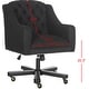 preview thumbnail 7 of 5, SAFAVIEH Salazar Adjustable Swivel Black/ Taupe Desk Chair - 25.4" x 26.8" x 35.2"