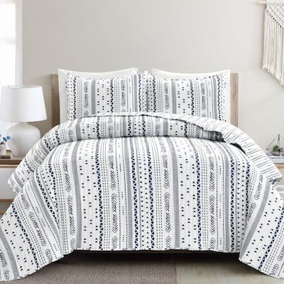 Lush Decor Hygge Stripe 3 Piece Quilt Set