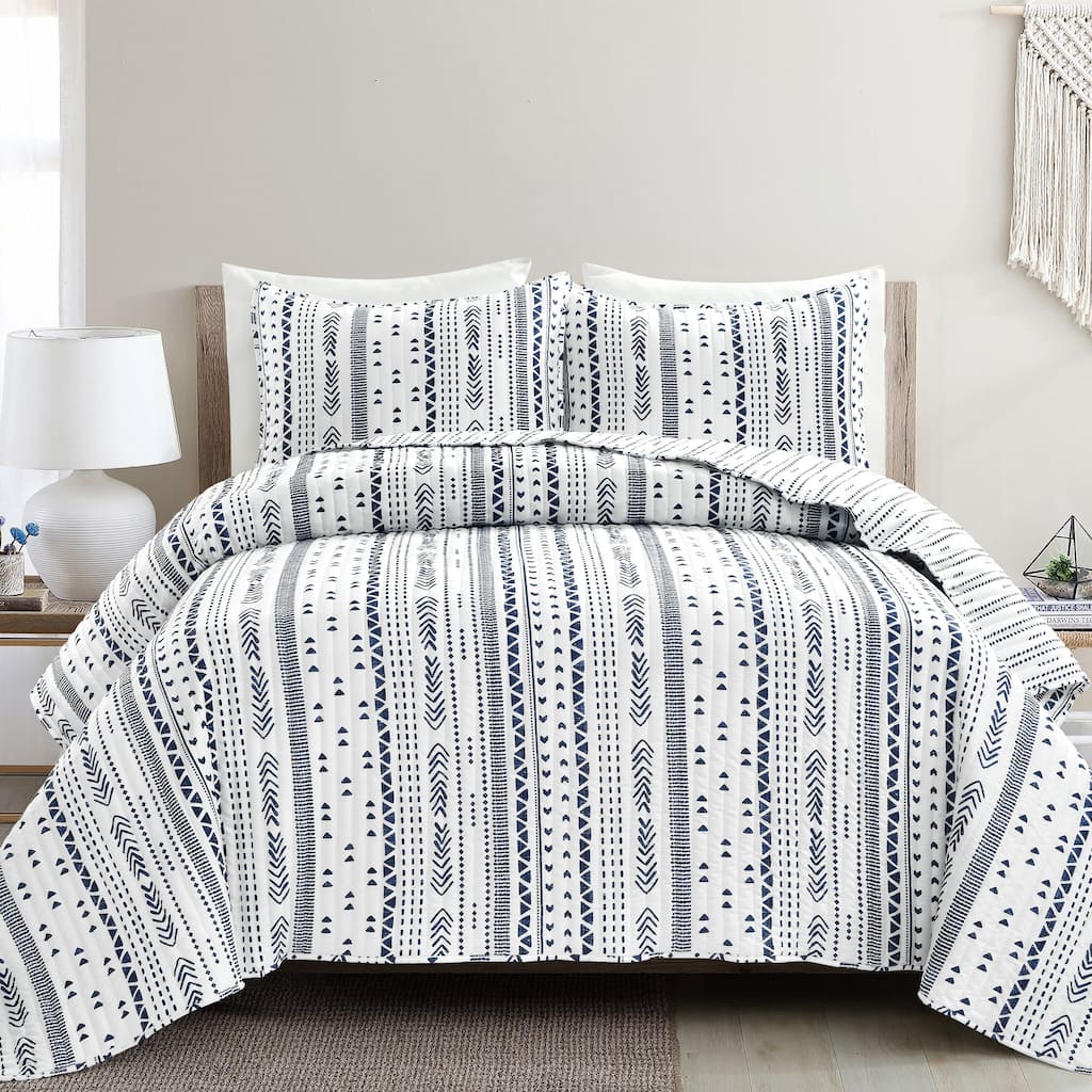Lush Decor Hygge Stripe 3 Piece Quilt Set