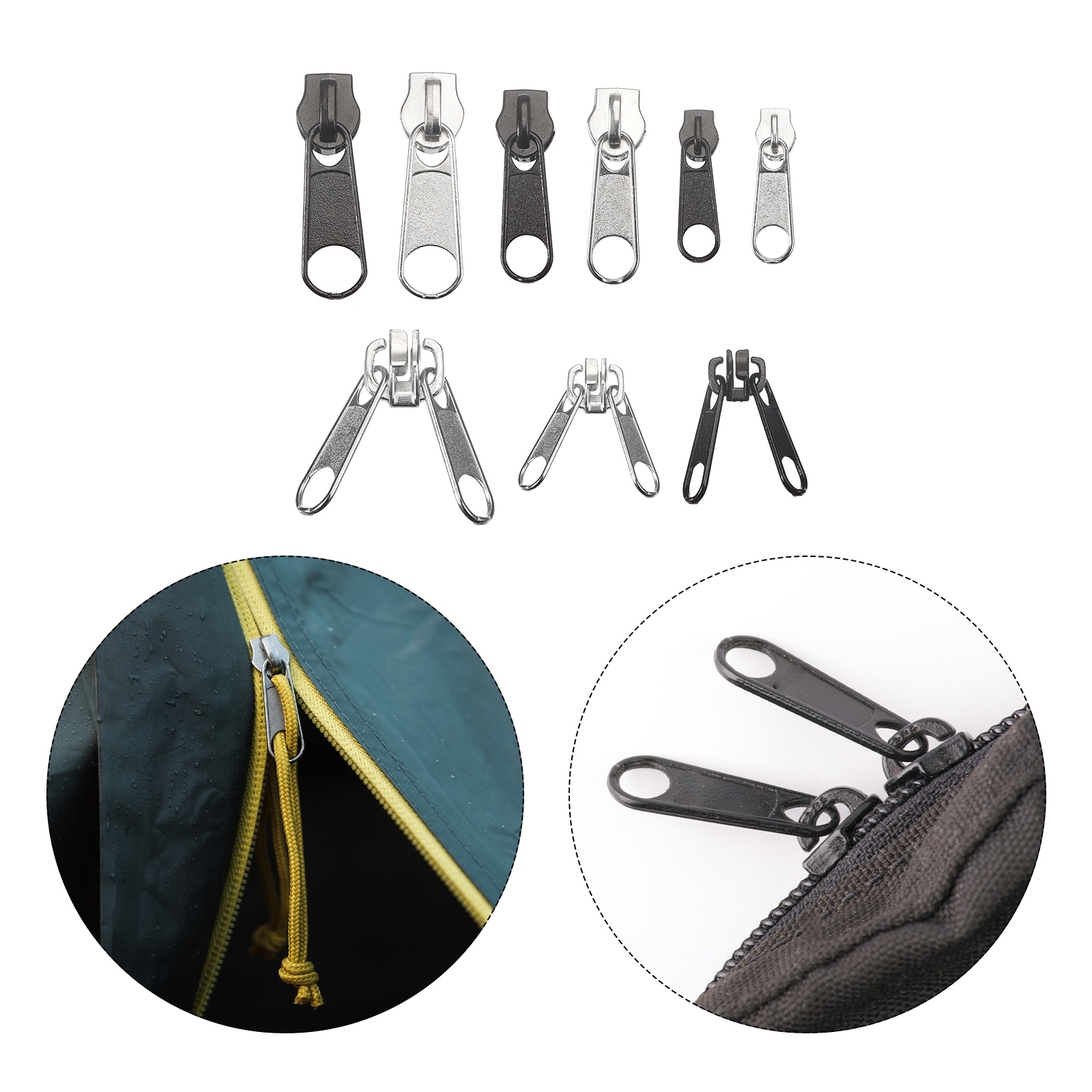 Zipper Repair Kits, 84Pcs - Zipper, U Shape Top Stops