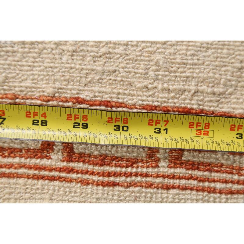 Neutral Gabbeh Kashkoli Wool Runner Rug Hand-knotted Oriental Carpet - 2'8" x 9'11"