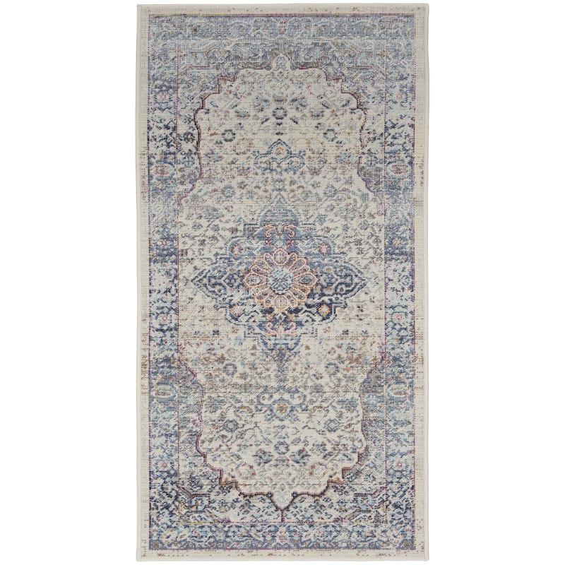 HomeRootsFloral Transitional Rectangle Area Rug - 48' X '24' X '0.5