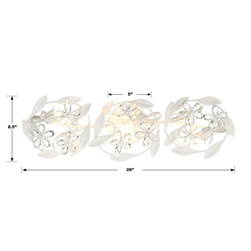Marselle 3 Light Matte White Sconce - 26"W x 8.5"H x 6.5"D