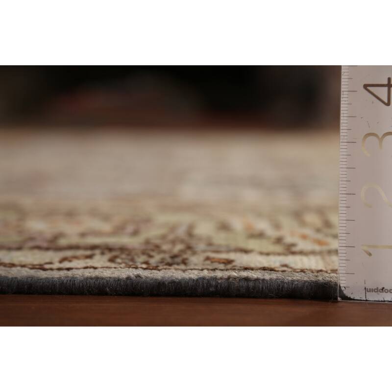 Vegetable Dye Oushak Turkish Large Rug Hand-Knotted Grey Wool Carpet - 10'5"x 13'8"