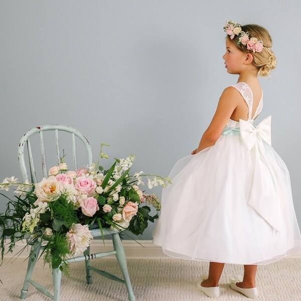 low back flower girl dress