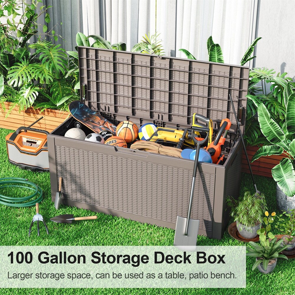 Zenova 52-Gallon Small Deck Box Outdoor Storage Container - 52 - On Sale -  Bed Bath & Beyond - 33315195