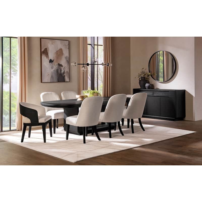 Leandro Rectangular Dining Table Set Burnished Black