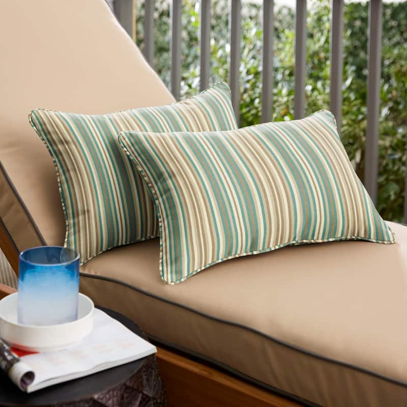 Sunbrella Gavin Mist Corded Indoor/ Outdoor Pillows (Set of 2) - 14 in x 24 in