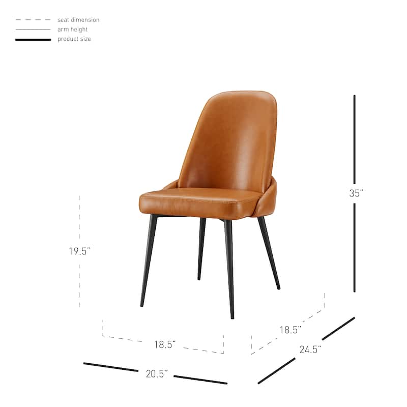 NPD Furniture Elodie Faux Leather Dining Side Chair (Set of 2)