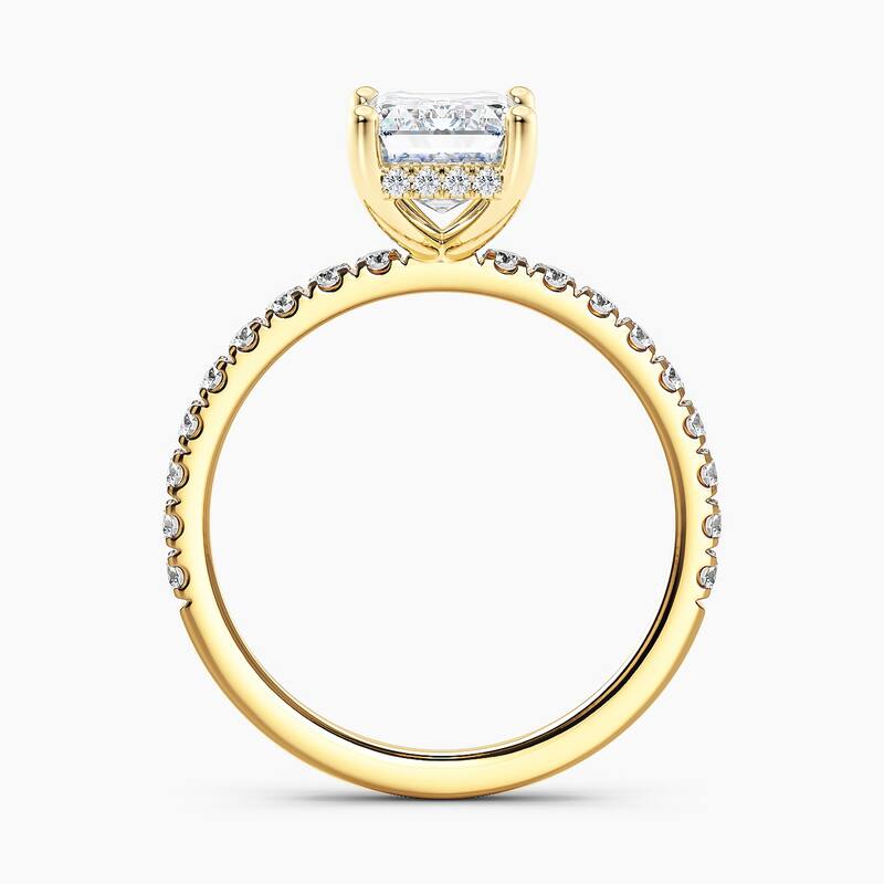 Auriya 14k-Yellow Gold Lab Grown Emerald Hidden-Halo Diamond Engagement Ring 0.80 to 5.30 ct. tw. (F-G VS)