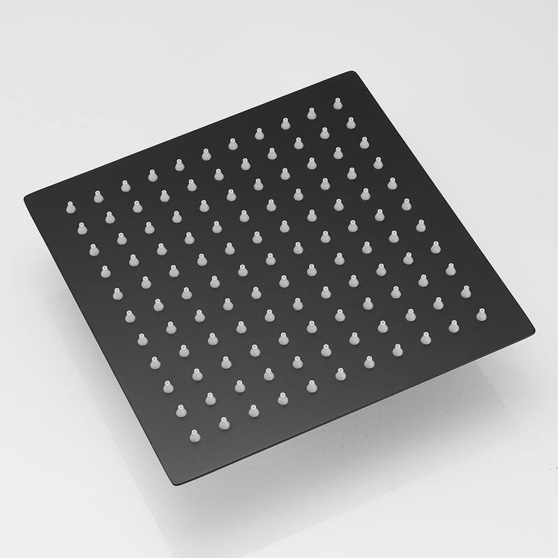 Solid Square Rainfall Shower Head in Black