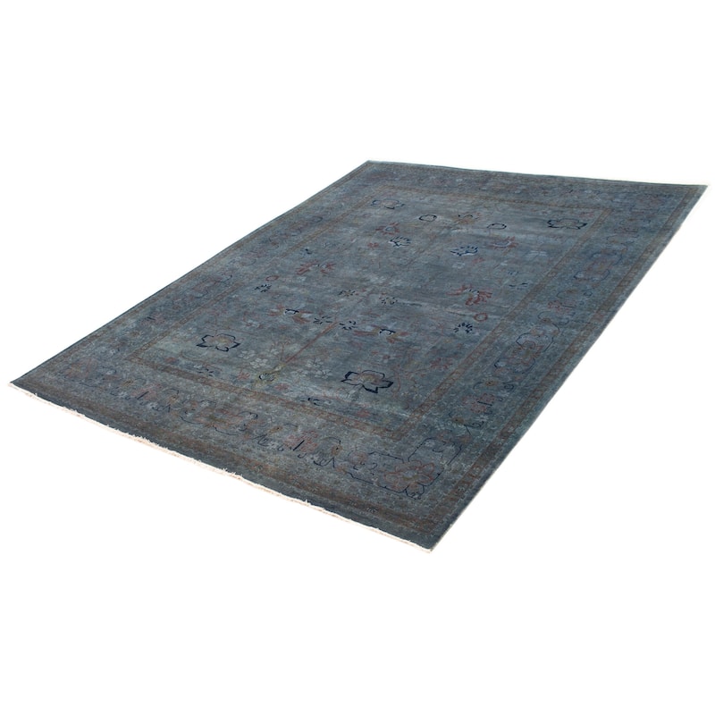 ECARPETGALLERY Hand-knotted Vibrance Blue Wool Rug - 9'1 x 11'9