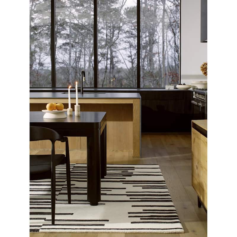 Livabliss Rossi Modern Striped Area Rug - Black/Grey - 8' x 10'