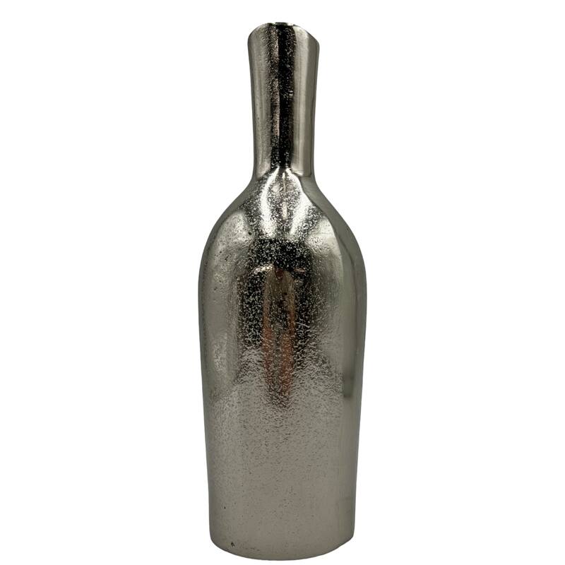 12 Inch Tall Decorative Handmade Aluminum Bottle Flower Vase