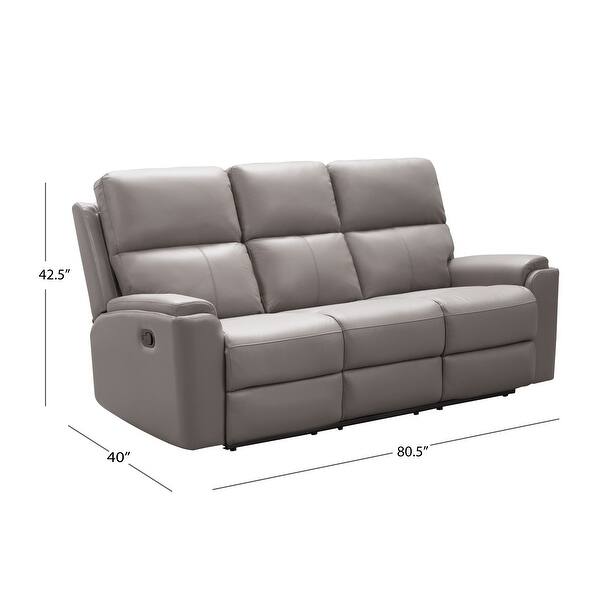 Shop Abbyson Jackson Top Grain Leather Manual Reclining Sofa And