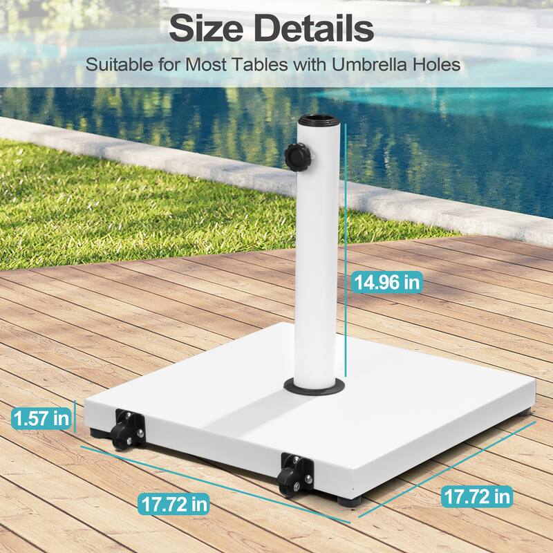 Outdoor Umbrella Base Stand Square Weighted for Patio Market Umbrella