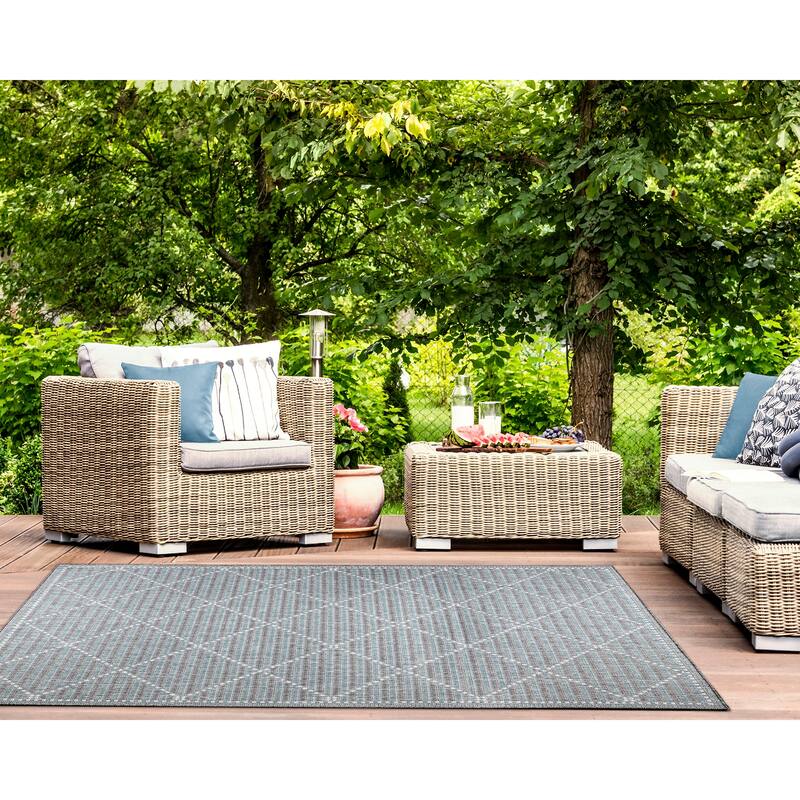 Liora Manne Malibu Checker Diamond Indoor/Outdoor Rug