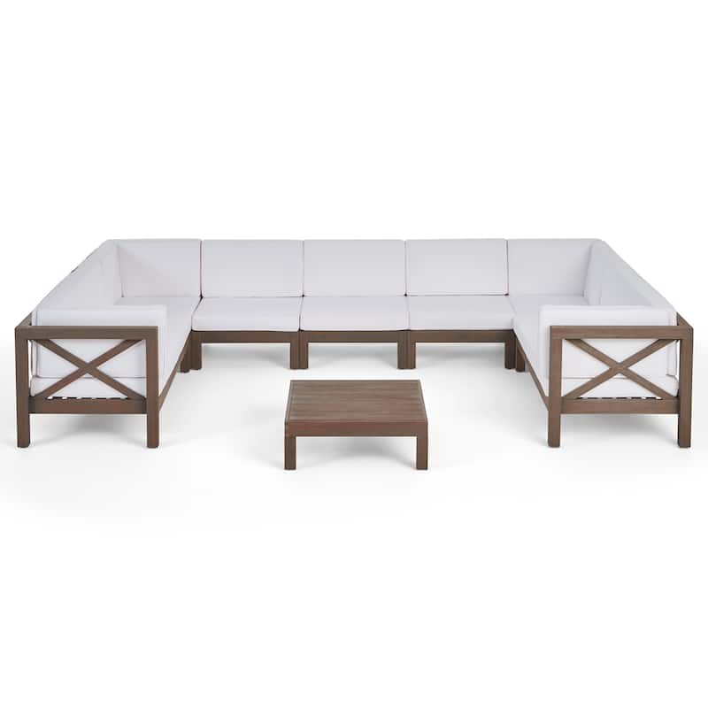 Brava Acacia Wood Sectional Sofa Set by Christopher Knight Home