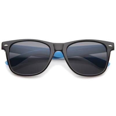 Classic Retro TwoToned Neon Color Temple Horn Rimmed Sunglasses 54Mm