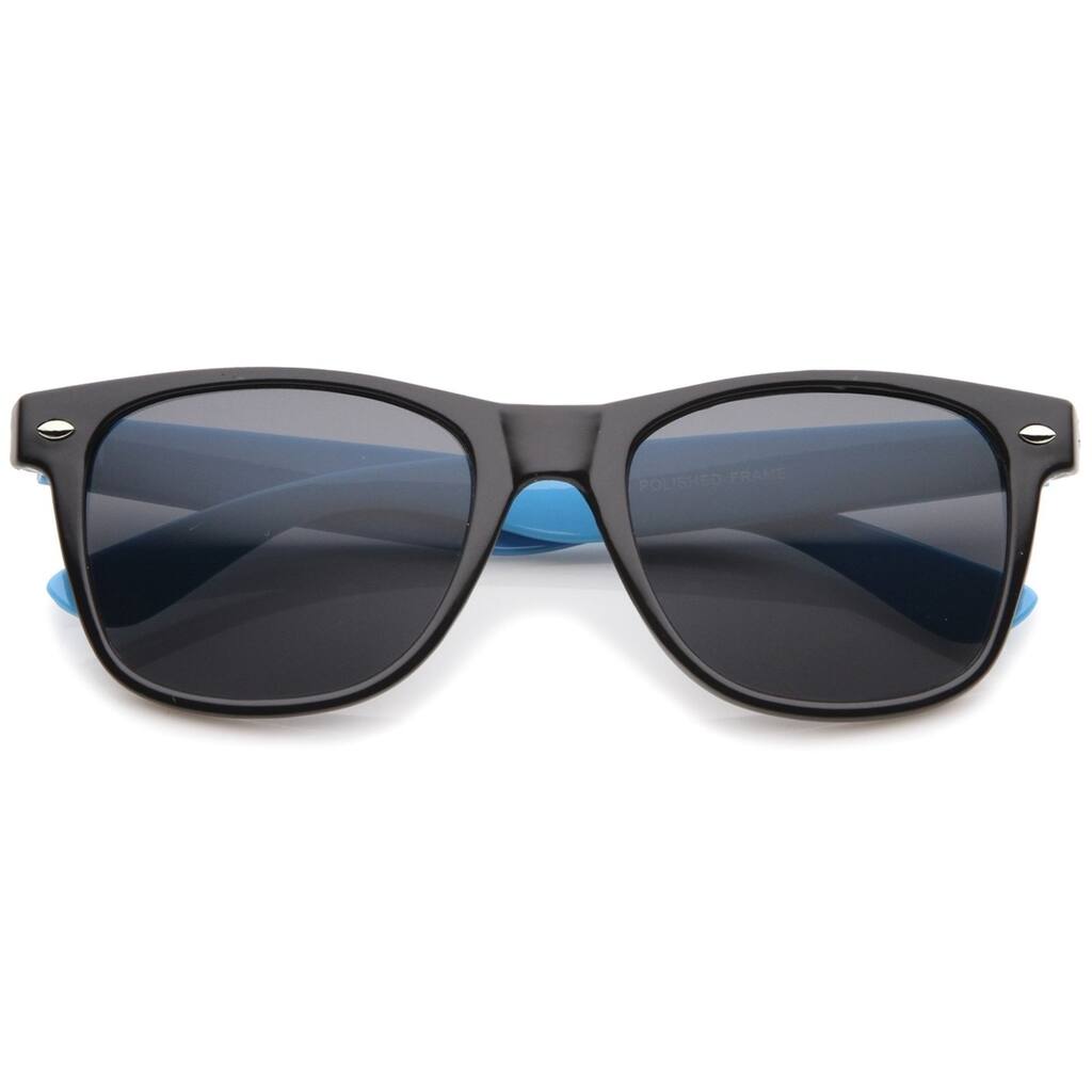 Classic Retro TwoToned Neon Color Temple Horn Rimmed Sunglasses 54Mm