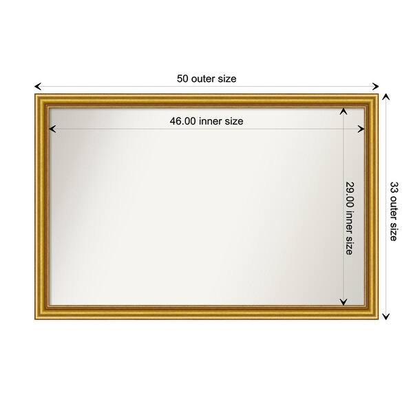 dimension image slide 52 of 93, Wall Mirror Choose Your Custom Size - Extra Large, Townhouse Gold Wood