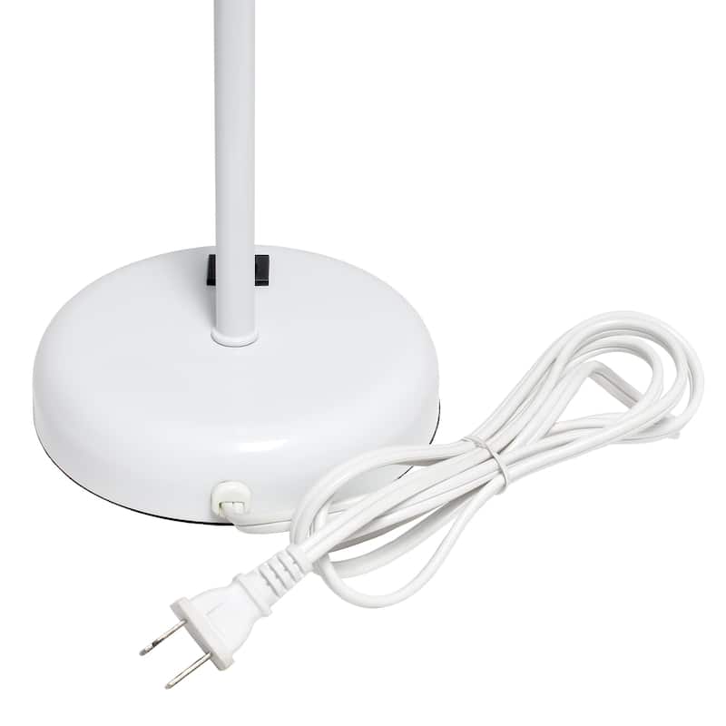 White Stick Lamp with USB charging port and Fabric Shade
