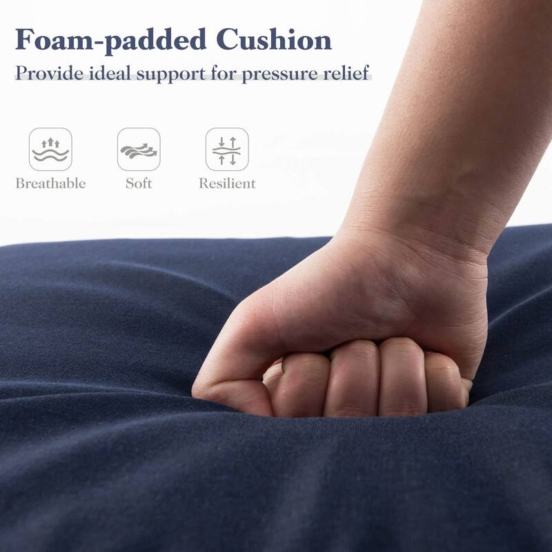 Costway 1/2 PCS Outdoor Chaise Lounge Cushion with Hook & Loop