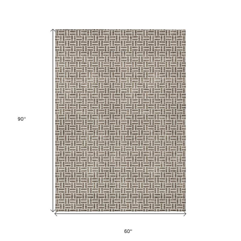 HomeRoots Geometric Transitional Rectangle Outdoor Rug